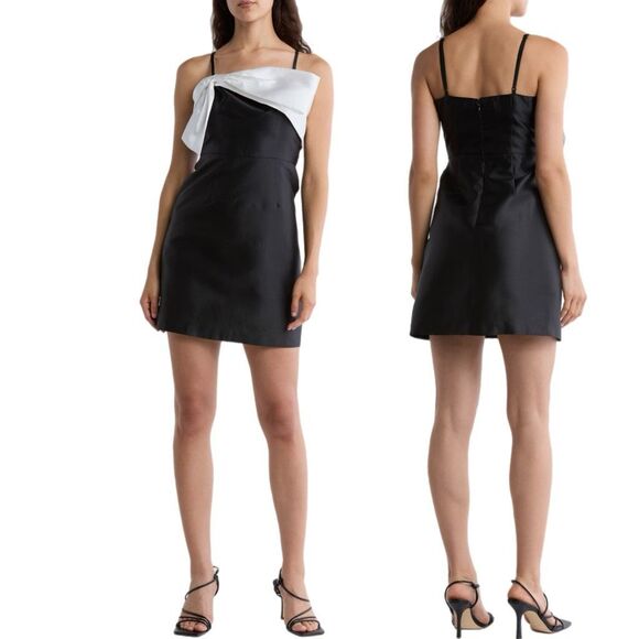 NWT Hutch Serena bow Black and White A-line dress Size 6 - Picture 1 of 11